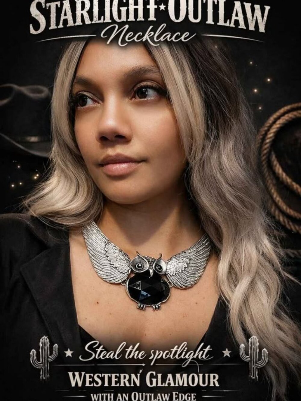 ✨Western Owl Starlight Outlaw Necklace ✨